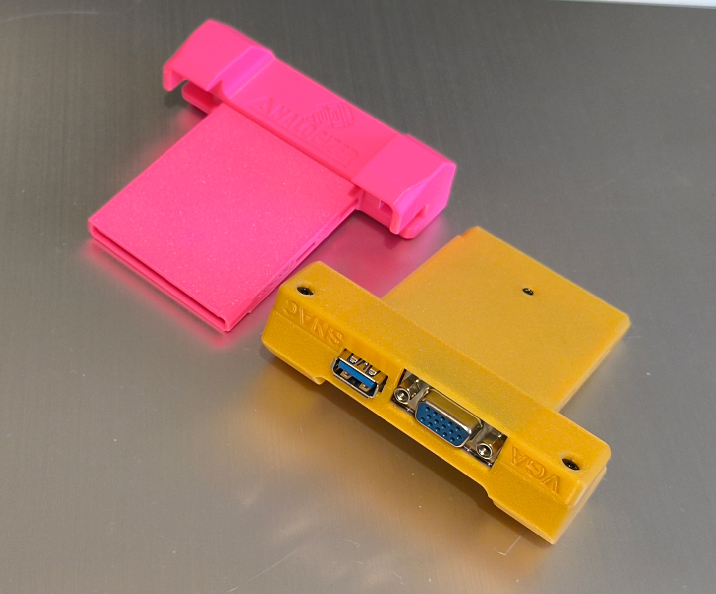 Fluorescent Pink and Gold case colors